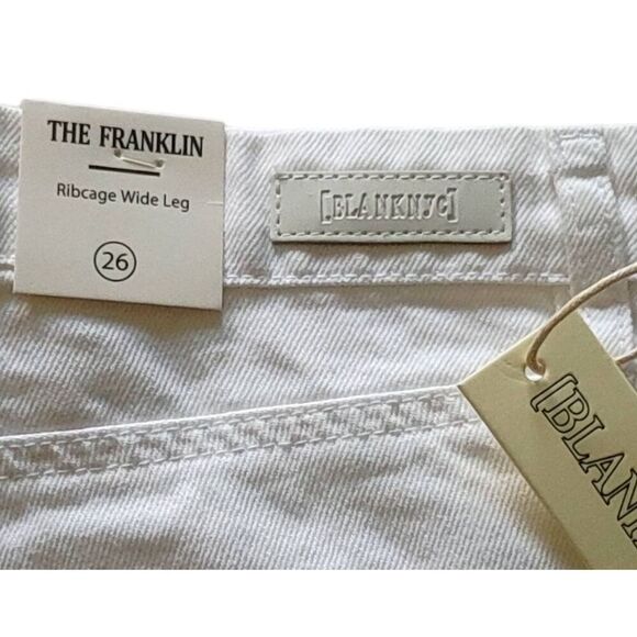 Franklin Ribcage Optic White Wide Leg Jean by Blank NYC Sz 26 31" Inseam - Picture 6 of 6